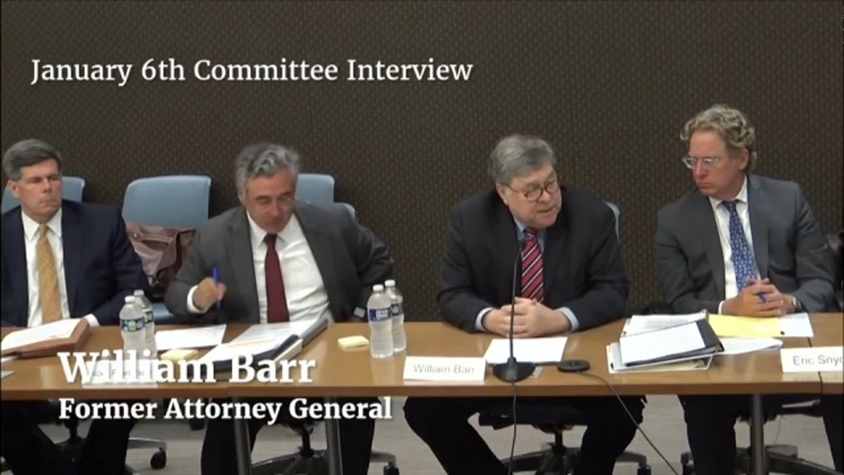 abc13houston's tweet photo. 📹 LIVESTREAMING NOW: #January6thCommitteeHearings present former Atty. Gen. William Barr's testimony to offer a glimpse into Pres. Trump's thought process in the days following the 2020 election.
🔗 Watch here: https://t.co/rxjKPf2M8K
📺 Also airing on #ABC13Houston https://t.co/zMxGPAbw7t