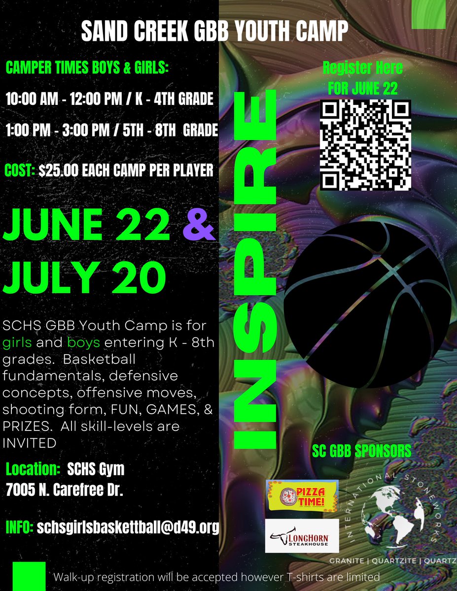 Join us for basketball camp and have some fun.