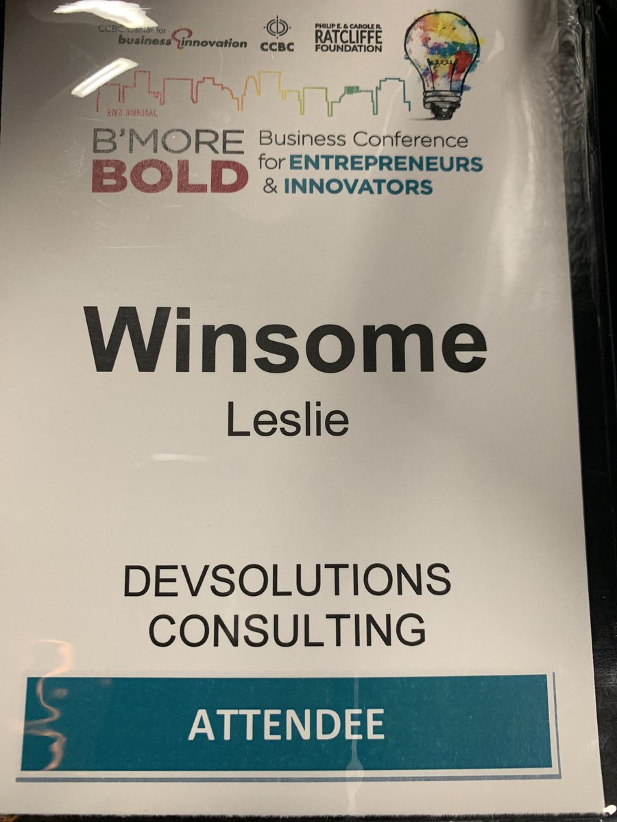 Attending B’More Bold Business Conference today, to see what speakers are saying about access to finance for small businesses in Baltimore.