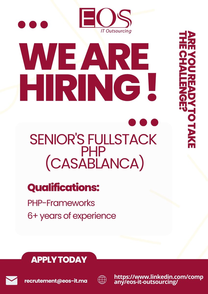 it_eos's tweet photo. #IT  #Recruitment #CasaBlanca https://t.co/3nkmWBSeoH