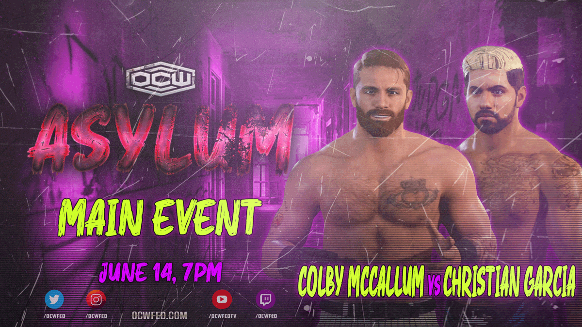 ocwfed's tweet photo. 3 Shows this Week! 

Asylum Ep 100 - Tuesday - 6:30 PM EST (pvp)
Magic Empire 2K - Wednesday - 6:00PM EST (sim)
Riot 586 - Friday - 7:10PM EST (pvp)

https://t.co/UtbOOytP5L
https://t.co/reEKbK8aGH

#ocwfedtv #WWE2K22 #YouTube https://t.co/fMOrDhohW2