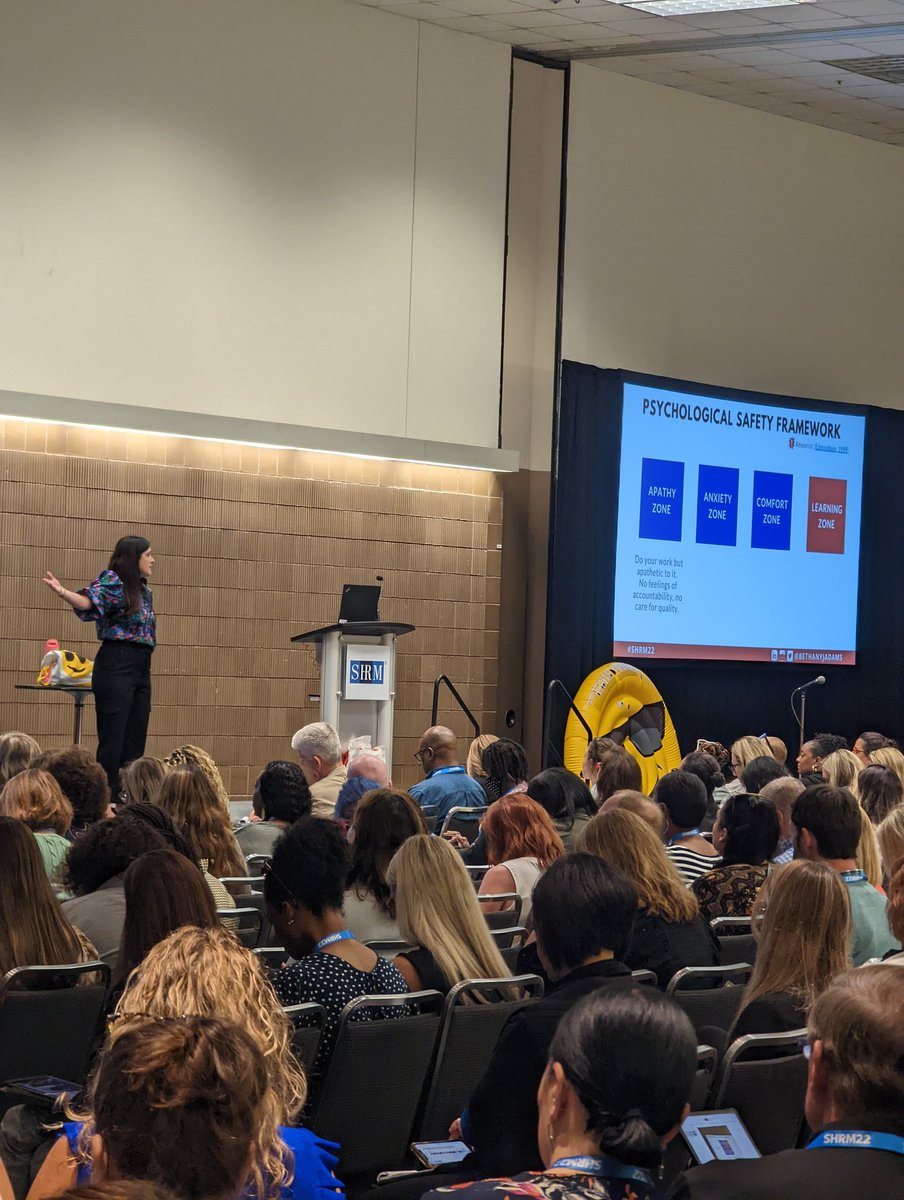 HRMorganW's tweet photo. @bethanyjadams killing it talking about #EmotionalIntelligence at #SHRM22 https://t.co/jCezKOruKf