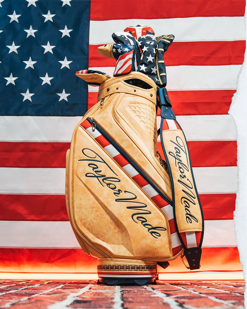 TaylorMadeGolf's tweet photo. Shipping up to Boston. Our latest major bag and accessories kit pays homage to the birthplace of the American Revolution and the events that shaped a nation. 

Learn more about the inspiration behind the bag and headcovers here: https://t.co/GQmZWTVCnf https://t.co/bo6GfvXcA5