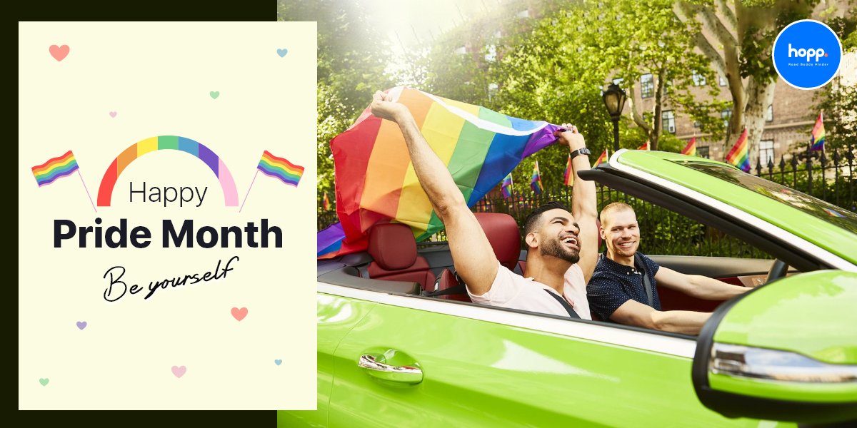 HoppcarPool's tweet photo. Enjoy being who you are!  Happy Pride Month!

#loveislove #lgbtq #lgbtqcomunity #talkwithpride #pridemonth 
#pride #lgbtqnews #respectdiversity #lgbtqrights #lesbian #lesbianas #gayproud #lesbianproud #prideparade #pridematters #humanrights #homosexual #needsupport https://t.co/3WT0Qniwpp