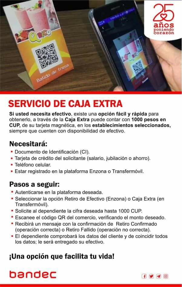 #BandecTeInforma 
#25AñosPoniendoCorazón