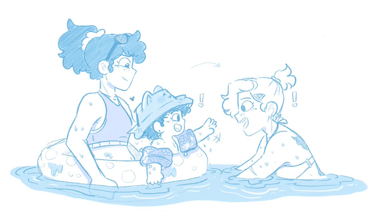 Kayseix's tweet photo. It’s summer so you know I had to do smth pool themed. I love them so much <3
#triofamilyau https://t.co/87qMgYrluv