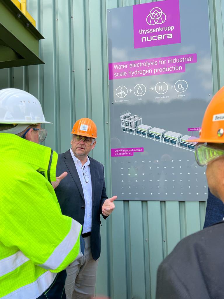 MetaMaponya's tweet photo. My colleague, Martin Walzer and I had an amazing time representing @PrieskaPower at the Thyssenkrupp Headquarters in Germany today where we engaged on green ammonia and green chemicals #GreenAmmonia #Cenec #Mahlako #Hydrogen https://t.co/zhBsJ3ZX3Q