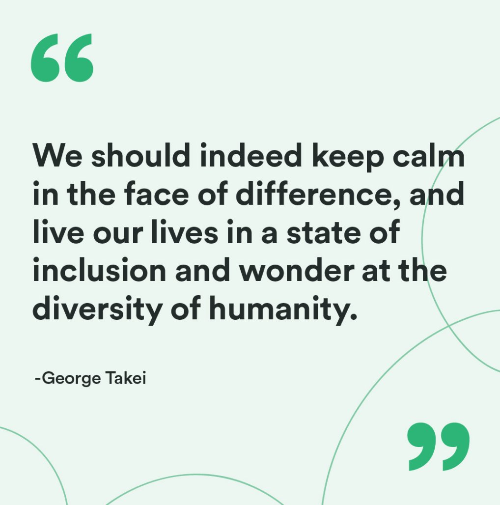 Beautiful sentiment for #PrideMonth courtesy of LGBTQ+ activist and king of the internet @georgehtakei 🤝