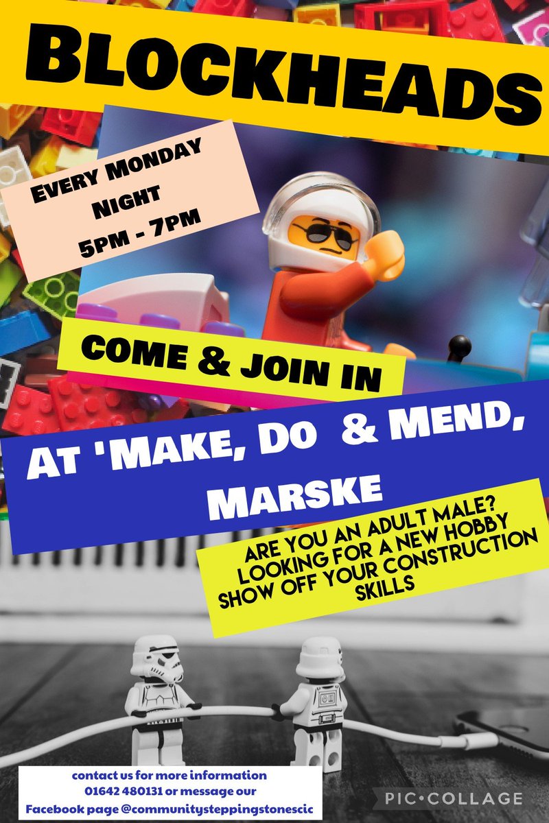 Community Stepping Stones CIC (@communitystones) on Twitter photo <a href="/CommunityStones/">Community Stepping Stones CIC</a> have something different for the men. "Blockheads" A Lego building session every Monday 5pm till 7pm. A chance to build, talk and challenge yourself at our new "Make,Do & Mend venue at Marske. #mensmentalhealth #lego #mending <a href="/CommunityStones/">Community Stepping Stones CIC</a> have something different for the men. "Blockheads" A Lego building session every Monday 5pm till 7pm. A chance to build, talk and challenge yourself at our new "Make,Do & Mend venue at Marske. #mensmentalhealth #lego #mending