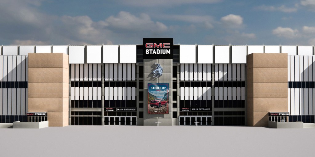 calgarystampede's tweet photo. We are thrilled to announce the expansion of our partnership with @GMCcanada with the official naming of the Grandstand to GMC Stadium. This further solidifies GMC’s commitment to celebrate the western heritage, culture, and community spirit of The Greatest Outdoor Show on Earth. https://t.co/Q7sY9WR4Qz
