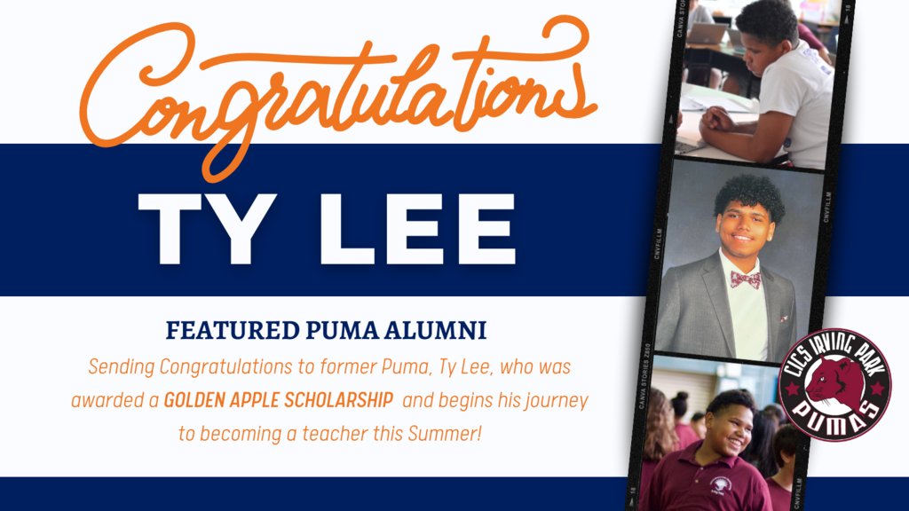 CICSIrvingPark's tweet photo. We're thrilled to highlight future educator and Distinctive alumni –  TY LEE, Class of 2018, was recently selected to receive a Golden Apple Scholarship! Congrats, Ty – we are so proud of you! We would love to hear more from alumni –reach out to media@distinctiveschools.org! https://t.co/vDXT3MIWcH