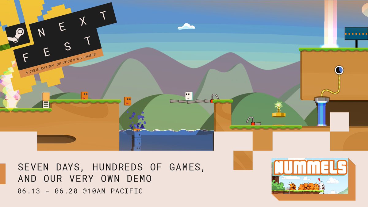 Nummels has a demo in the #SteamNextFest this week leading up to the full release next week! You can get the demo here 👉 store.steampowered.com/app/826470/Num…
#Steam #indiegames