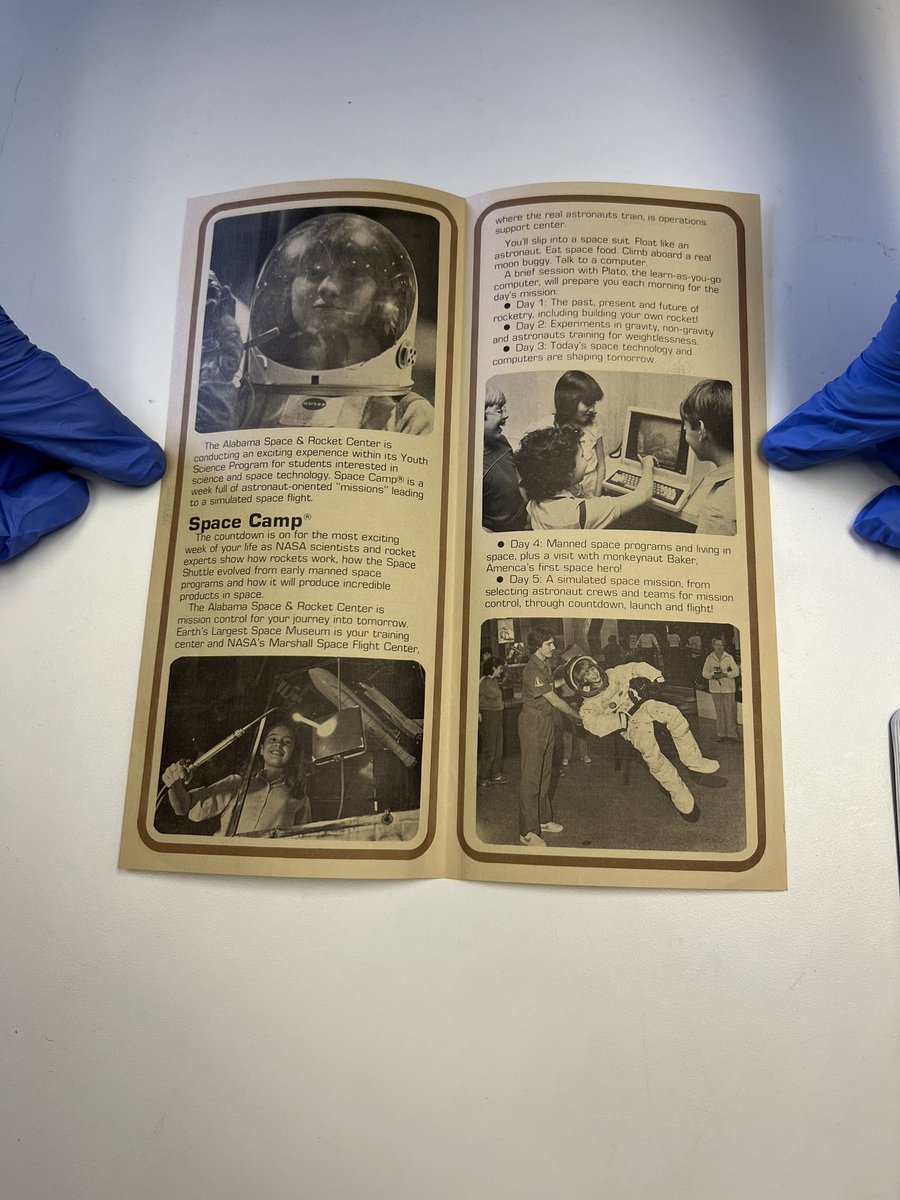 Happy 40th birthday, <a href="/SpaceCampUSA/">SpaceCampUSA</a>! Space Camp opened #OTD in 1982, launching a program that now has more than 1 million alumni from all 50 states and 150 international locations. This week we will be posting pictures from our Archives to celebrate! This is a brochure from 1982.