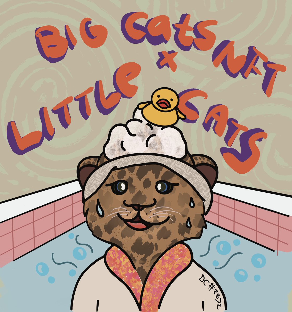 coco11095537w's tweet photo. @bigcats_nft entry for the art contest 👀 my little cat here is enjoying a hot bath, lit as BC x LC 🔥🔥
#MyLittleCats #NFT https://t.co/JSwl8hLqVc