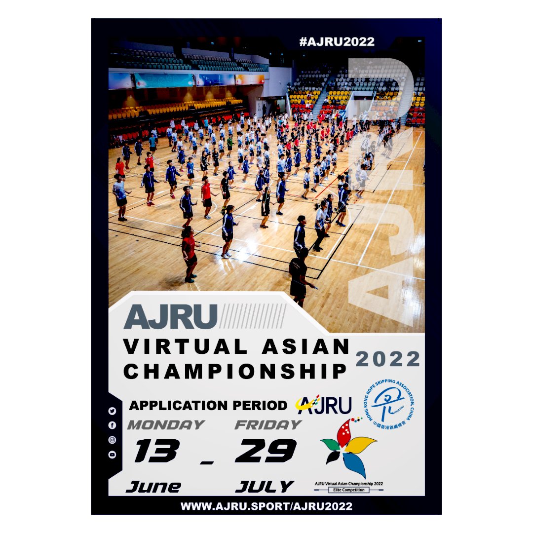 Are you ready!? The AJRU Virtual Asian Championship 2022 is now open for application! For application, you will need to apply through your NGB. Check out more information on our website! It’s time to show your skipping skills!

#AJRU
#ASIANJUMPROPEUNION
#jumprope
#ropeskipping