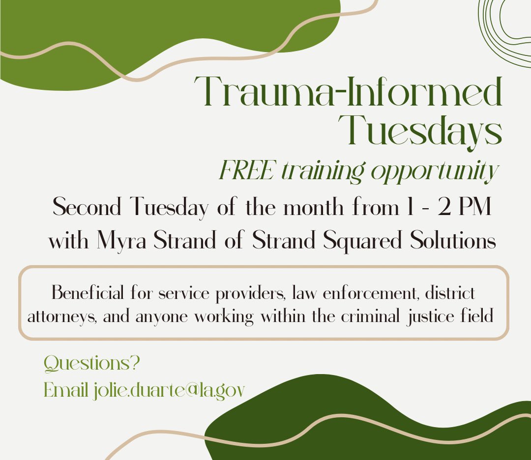 LavoProgram's tweet photo. LAVO is starting a monthly training series on June 14, 2022 from 1-2 PM CST for service providers, law enforcement, district attorneys, and anyone else working within the criminal justice system.

Zoom link: https://t.co/BqyC3ANObM
The passcode is Empower https://t.co/nQSxftvb2R