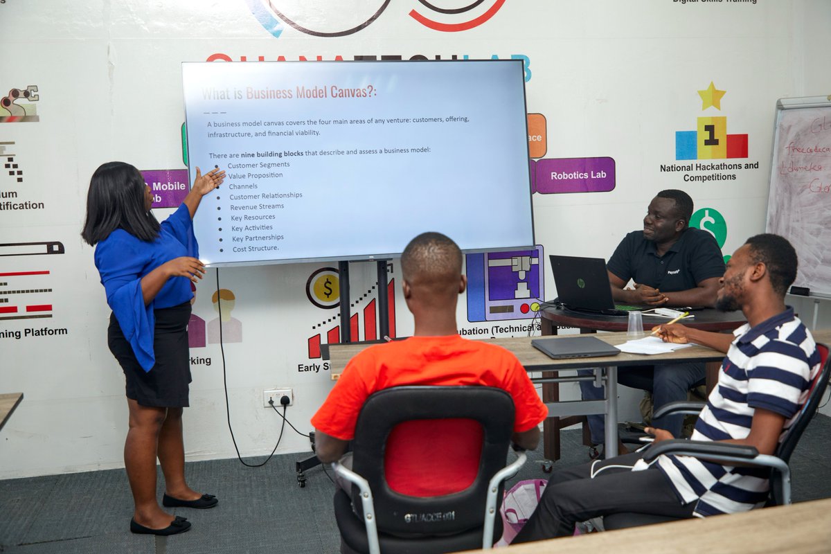 GhanaTechLab's tweet photo. GIZ Ghana Financial Inclusion Post Hackathon Business Incubation starts today at Ghana Tech Lab.

Participants were taken through Business Modeling. 

#personswithdisabilities 
#GTL
#supporttheblind
#supportthedeaf
#GIZghana 
#financialinclusion https://t.co/WDQ0UbQow3