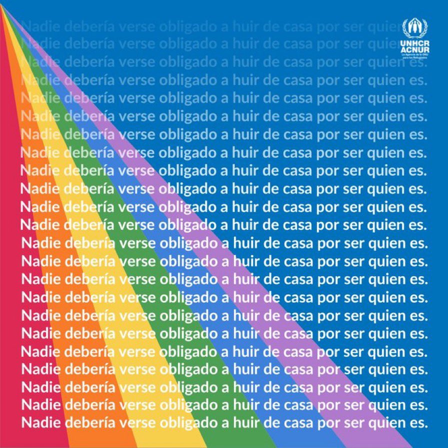 Nadie debería verse obligado a huir por ser quien es. 

ACNUR seguirá trabajando para que las personas #LGBTIQ+ refugiadas obtengan el apoyo que necesitan.

Dondequiera que se encuentren. 🧡💛💚💙💜🤎 #Orgullo