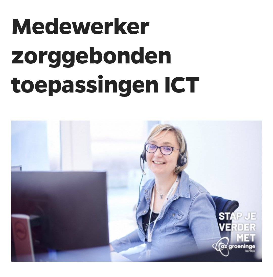 Collega worden? azgroeninge.be/nl/jobs/ict/me… #jobs #azgroeninge