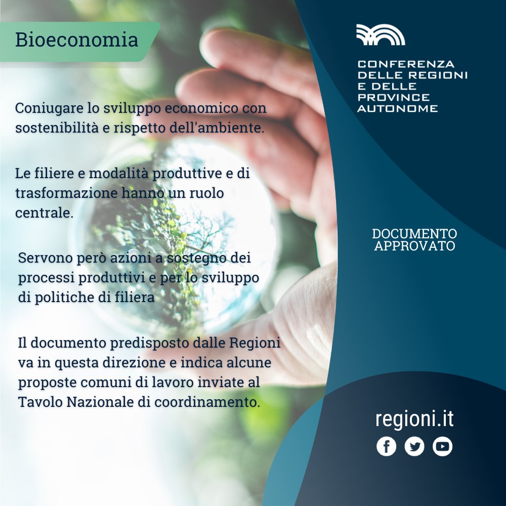 ♻️ #Bioeconomia: Le proposte delle #Regioni al Tavolo Nazionale di Coordinamento

📄Per approfondire leggi il documento
🔗bit.ly/3ML713e

📰La notizia su Regioni.it
🔗bit.ly/3QlEsfN