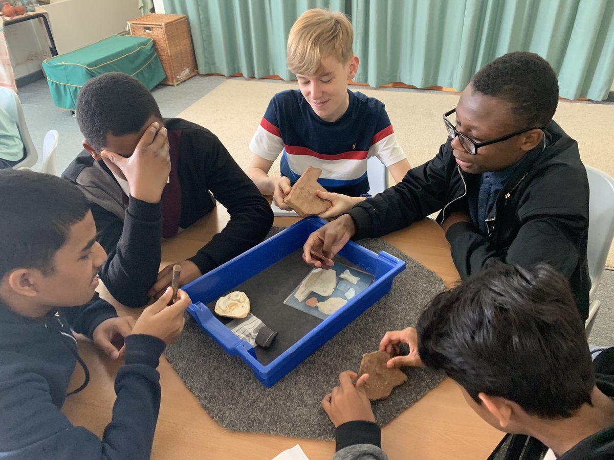 Year 9 enjoying artefact handling at Fishbourne <a href="/romanpalace/">Fishbourne Roman Palace</a> #creativity22