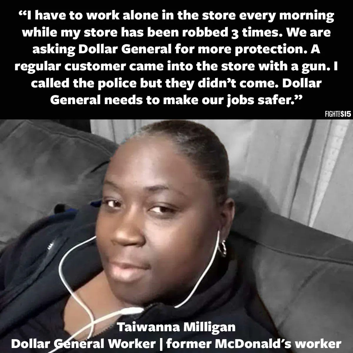 standup_kc's tweet photo. These corporations need to start caring about their workers’ safety. Whether it be from physical violence, a pandemic, or hazards at work, companies like @DollarGeneral need to step up. #UnionsForAll #PutInATicket https://t.co/5xzvvA4TwW