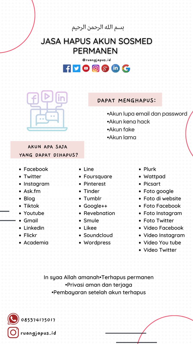 ruangjapus's tweet photo. https://t.co/dO78ywMrJZ selalu open ya guys!
Untuk order atau info lebih lanjut cus langsung ke wa https://t.co/z99vJUsdfb

Open ⬇️
✅Hapus akun sosmed
✅Pemulihan akun
✅Bimbel hapus akun

Testi?cek ig https://t.co/iXXEQghNJM_ https://t.co/3yJBgGgJCj