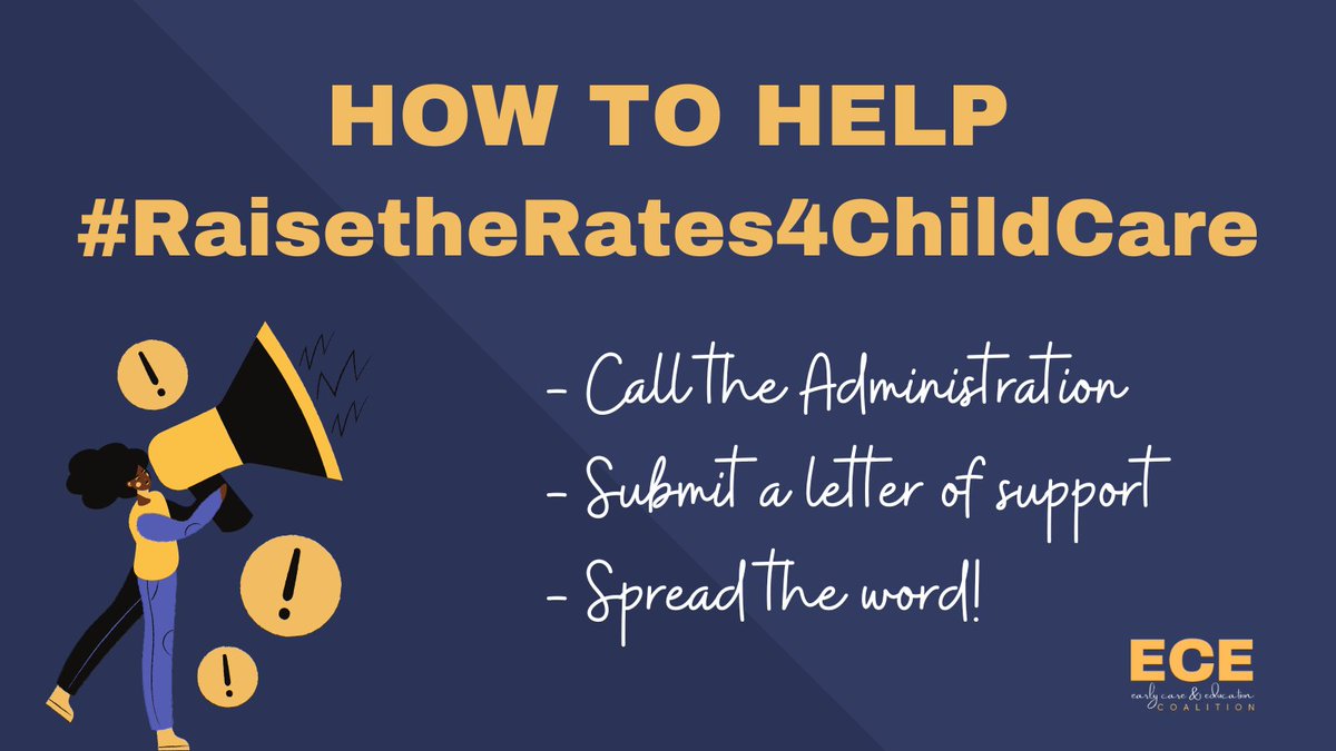 Each day we inch closer to a final #CAbudget - it's not too late to support #Childcare4CA! EVERY voice matters. For information on how YOU can let the Administration know to #RaisetheRates4ChildCare check out ece4all.com/get-active