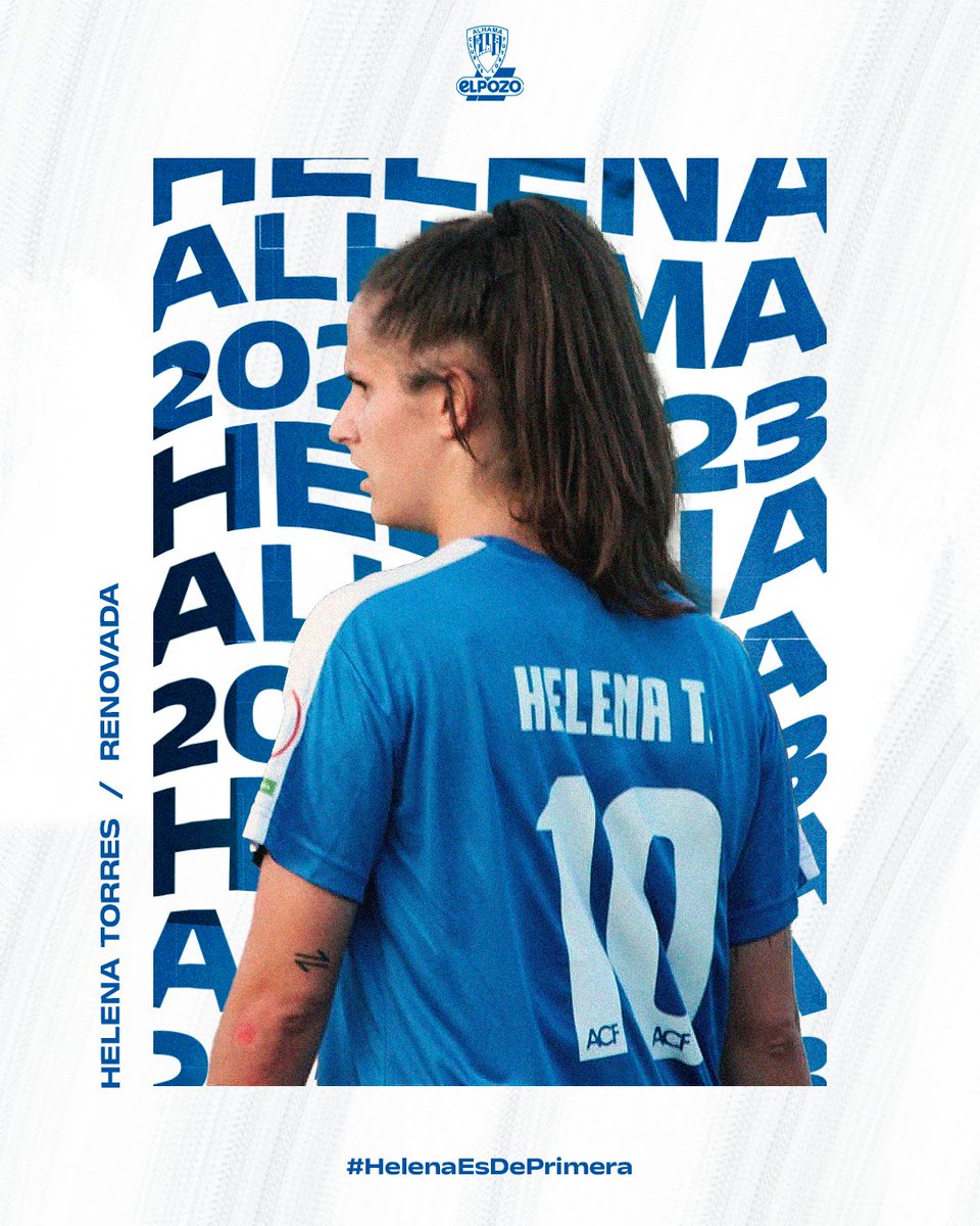 🚨RENOVACIÓN🚨

#PrimeraDivisión 

<a href="/AlhamaElPozo/">Alhama ElPozo</a> 🔵⚪️ anuncia la renovación de Helena Torres (<a href="/Helena_Manza_11/">H</a>)

La ⚽️ delantera murciana firma hasta2️⃣0️⃣2️⃣3️⃣

Enhorabuena 🎊

#wosomagazine🧩 #MasFuertesContigo 🔵⚪️