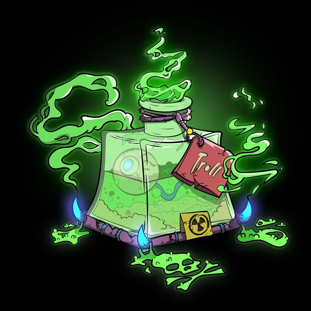 Last night, the Trolls gathered around the campfire... 

They managed to formulate &amp; complete the Elixirs much faster than expected, in order to become the greatest race of all...

There are 3 different Elixirs:
* Tier 1
* Tier 2
* Super Mutant Tier 3 (Super rare)

#Trolltown