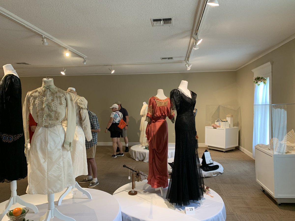 HistoryIndiana's tweet photo. We’ve got visitors from the American Countess visiting today and they are enjoying our textile exhibit #vintage #textiles #museumarchive #vintagetextiles https://t.co/DDGYMHXYz5