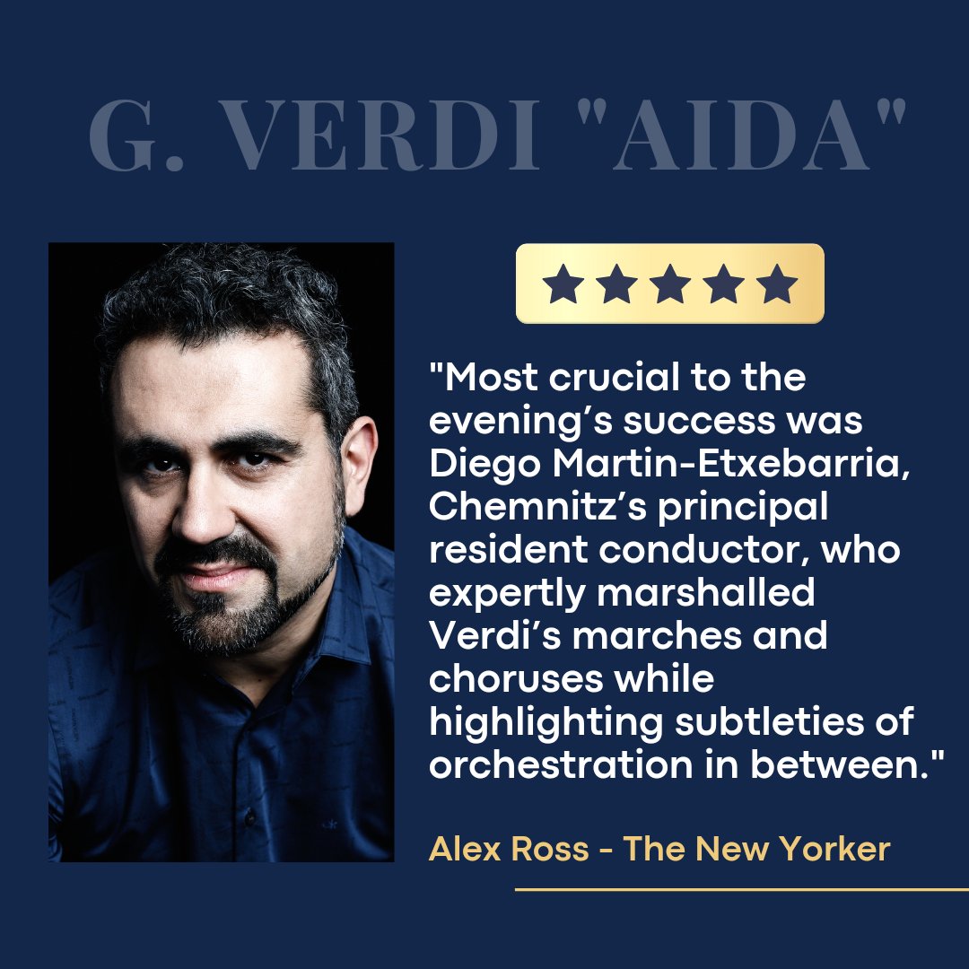 What an honour that author Alex Ross came to our Verdi's 'Aida' performance at Theater #Chemnitz!
📰 Read the amazing review here: newyorker.com/magazine/2022/…
#Oper #opera #italianopera #conductor #Dirigent #classicalmusic #maestro #KreftArtists @ibermusica_es @chemnitz2025