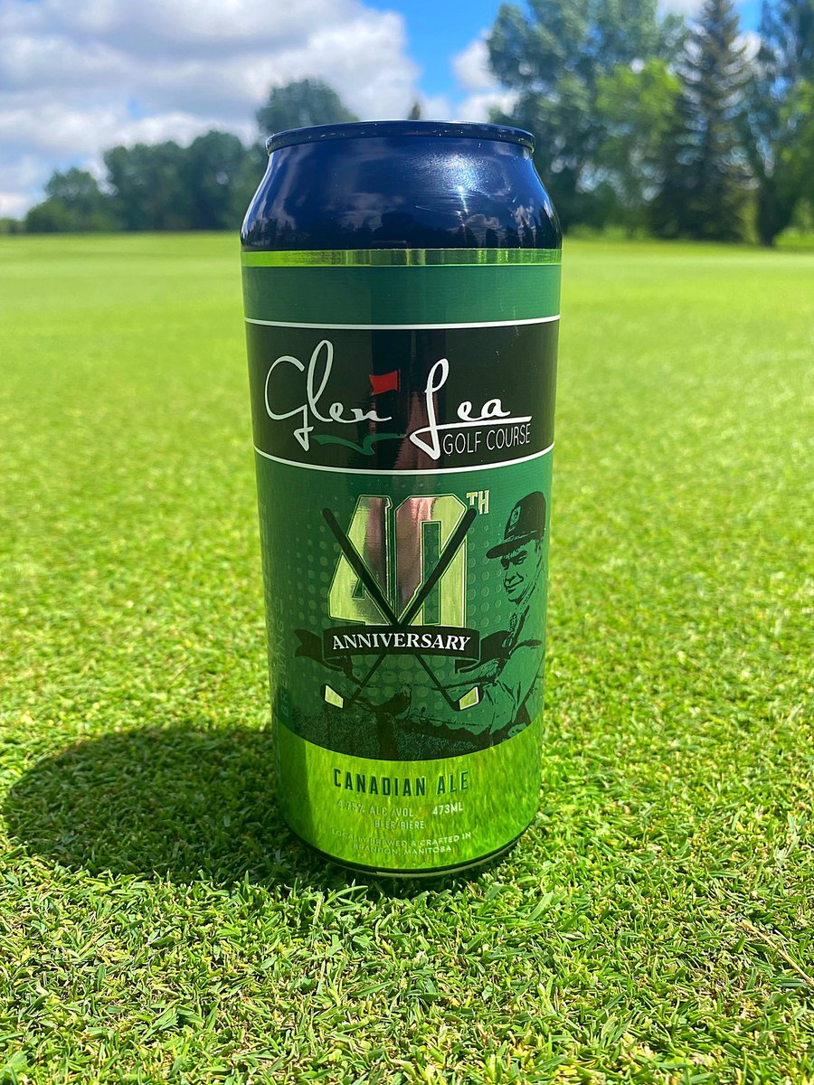glenleagolf's tweet photo. Cheers to 40 years! 🍻 

We are excited to introduce Glen Lea’s 40th Anniversary signature beer! Brewed &amp; crafted locally by @Blackwhtbrewing 

Now available! Try a cold 40th Anniversary beer today! Made specifically and exclusively for #GLGC in honour of Robert Morris Earl https://t.co/s5fE5YBYmG