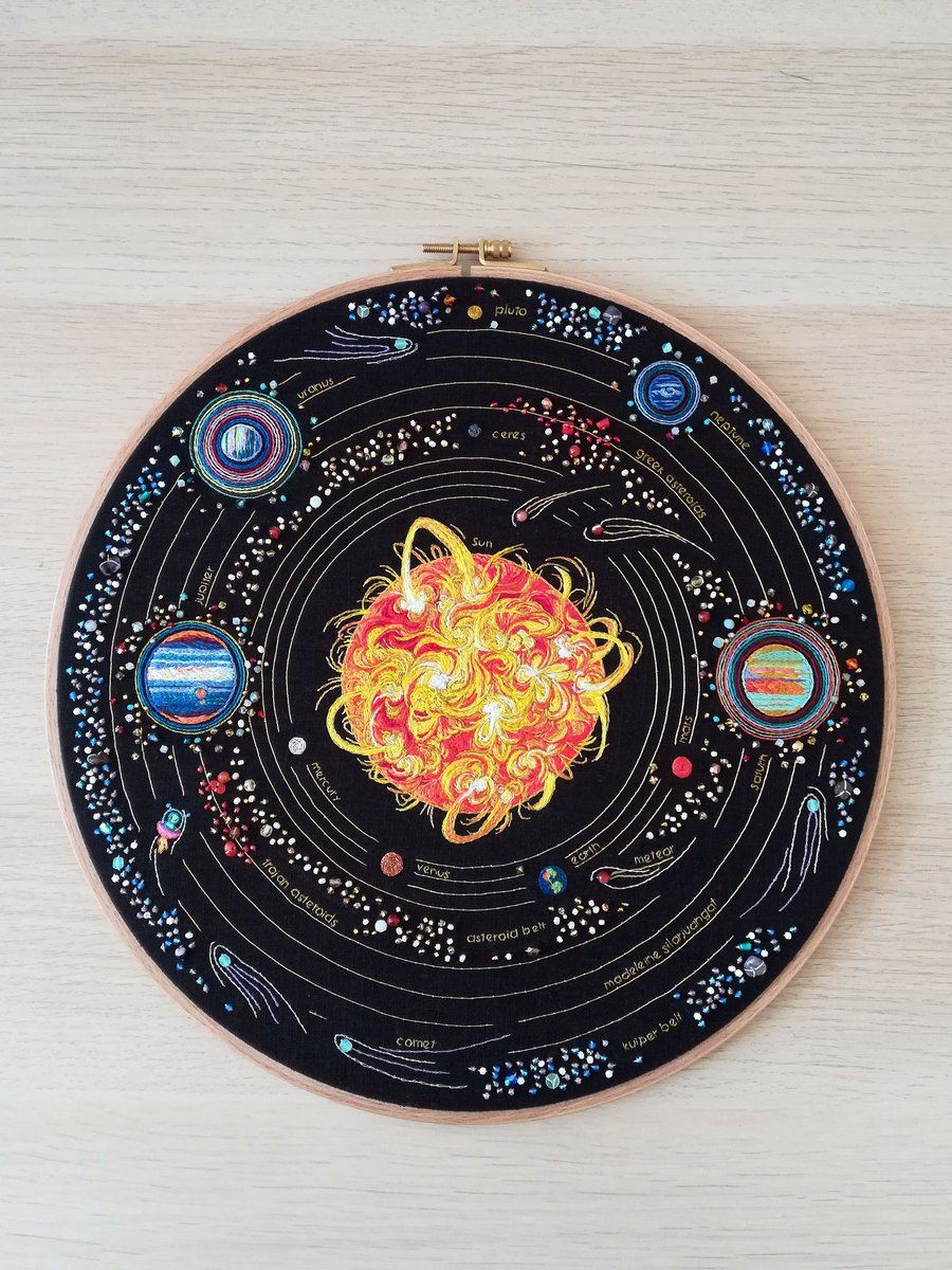 OTrichereau's tweet photo. And the last but not the least question, which Solar System is your favorite?

First, second, third photo or all of them!

#broderie #bordado #solarsystem #systemesolaire #space #universeartwork #universeembroidery #dmc #ophelietrichereau #galaxy #sistemasolar #sun #astronomy https://t.co/Ug98hAj1iR