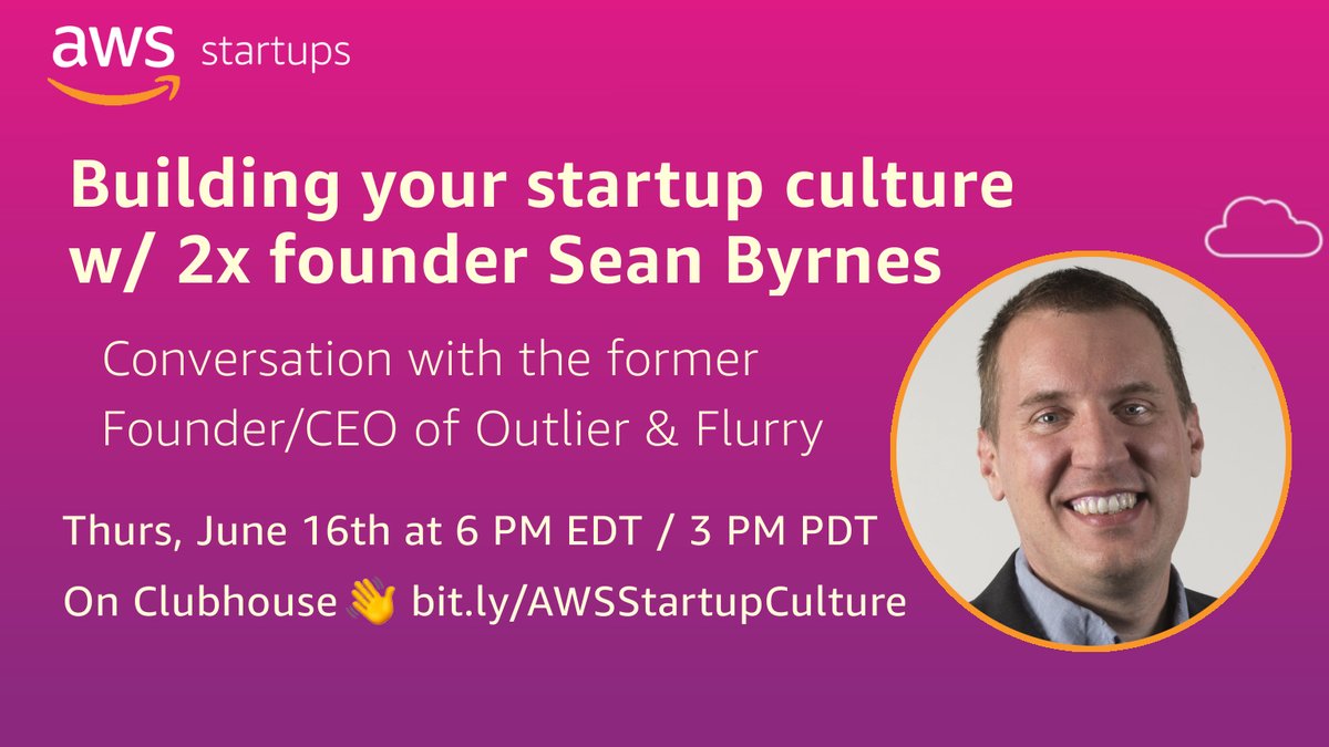 Join me Thurs at 3pm PT on the AWS  Startup clubhouse to discuss building healthy teams, cultures and companies! The info will be great but the jokes will be bad, which is my specialty.

#aws #startups