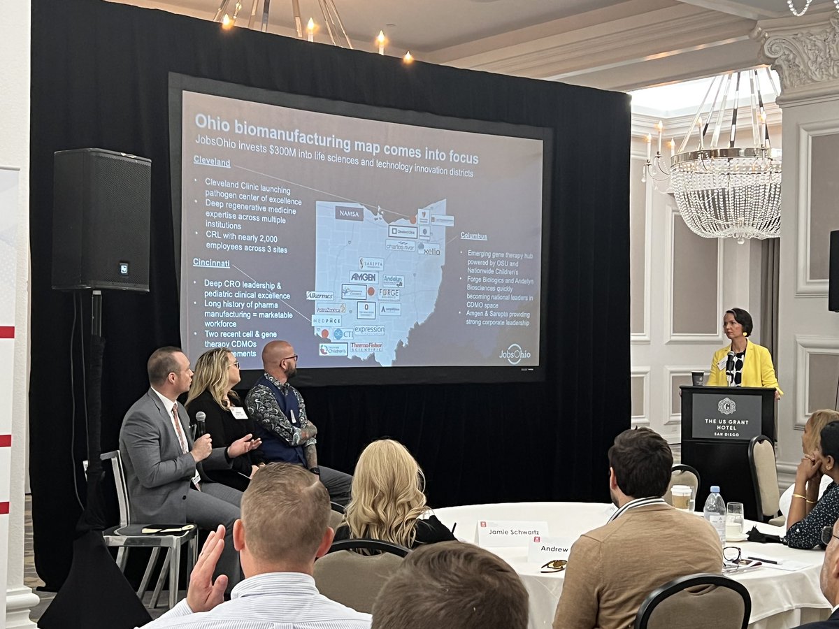 Happy to hear from AURP sponsor on bio manufacturing and workforce development in amazing Ohio <a href="/JobsOhio/">JobsOhio</a>  #buildingcommunitiesofinnovation  <a href="/AURP/">AURP</a> #aurpbhc2022