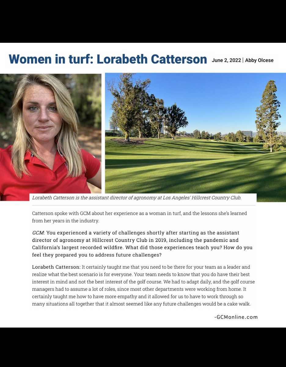 HCTSolutions's tweet photo. So happy to see such a hard working innovator being recognized for helping the agronomy industry evolve sustainably. Congratulations to Lorabeth and her team! @GCM_Magazine #hillcrestcountryclub #golf #losangeles #golfcourse https://t.co/cmw9dWmISZ