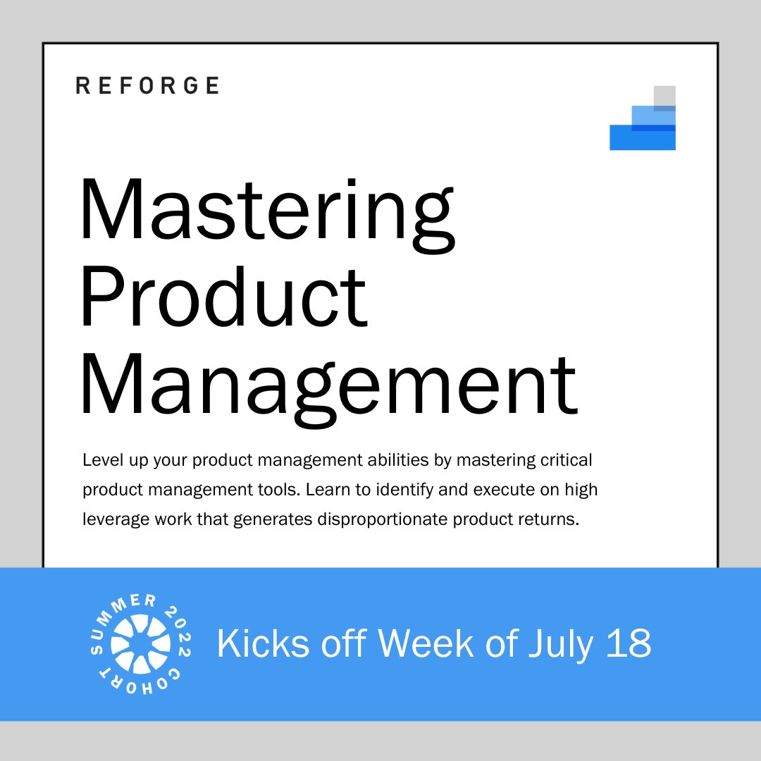 sachinrekhi's tweet photo. ☀️ @Reforge's Summer Cohort is now accepting applications. Participate in 1 of 12 programs this season, including Mastering Product Management, which I created. If you’re looking to take charge of your career, I can’t recommend Reforge enough: https://t.co/uxG13ndJ1O https://t.co/c8o9TNFVAY