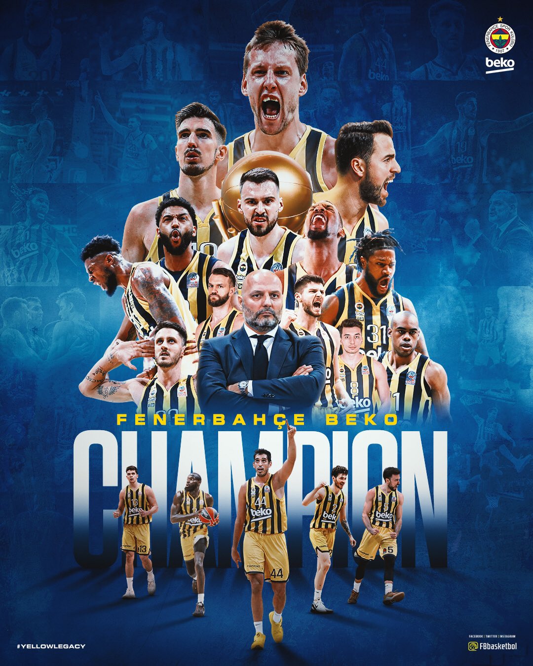 Fenerbahçe Beko on Twitter: "ŞAMPİYON FENERBAHÇE BEKO! 💛💙🏆 #YellowLegacy  https://t.co/BTn8Y8ADNB" / Twitter