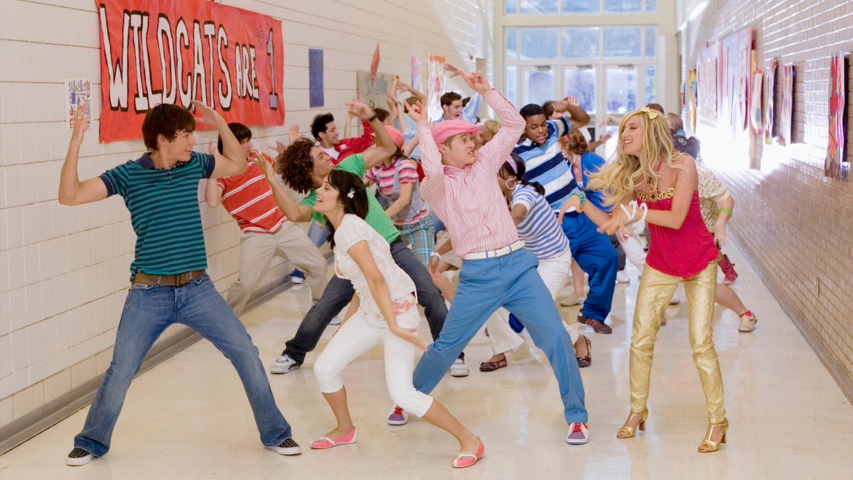 Disney's tweet photo. What time is it, Wildcats?! ⏰ High School Musical 2 is streaming on @DisneyPlus. https://t.co/v4kDw3P3tX