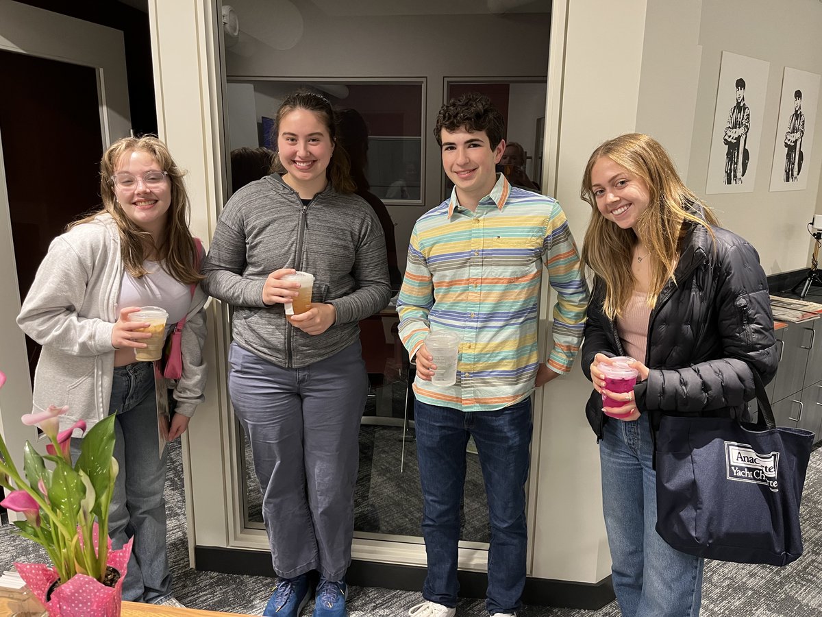 4 of the 5 Student Leadership Board Officers met at the center yesterday for the last meeting of the school year! Pictured are Mira, Nora, Harry, &amp; Catherine. Thank you for all your hard work- you all will be missed greatly!

#studentleaders #holocausteducation