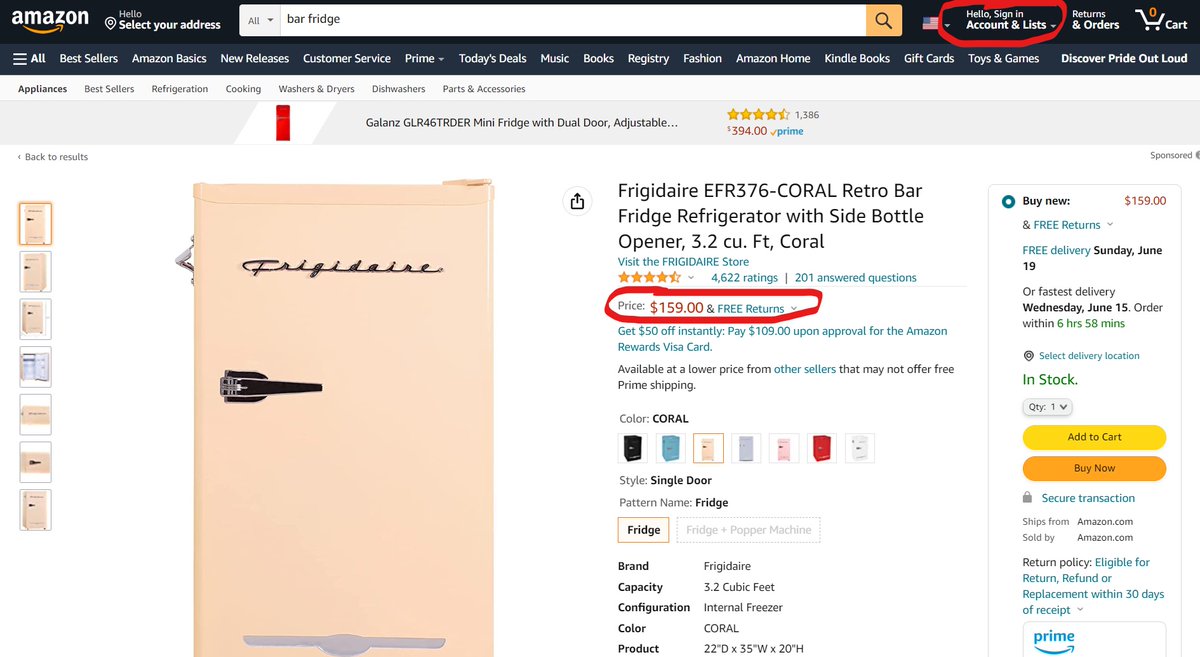 HarikaSunkari's tweet photo. @amazon 
I see there is a discrepancy in the pricing for the same product when someone is logged in vs when they search in incognito at same time. Why this differentiation for non-customers compared to old ones. The customer support is not helpful. What happend to Amazon we love? https://t.co/vzESY5gvmC