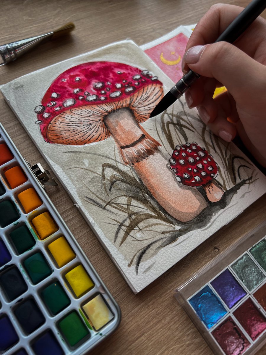 Little mushrooms #Watercolour #NFTCommmunity