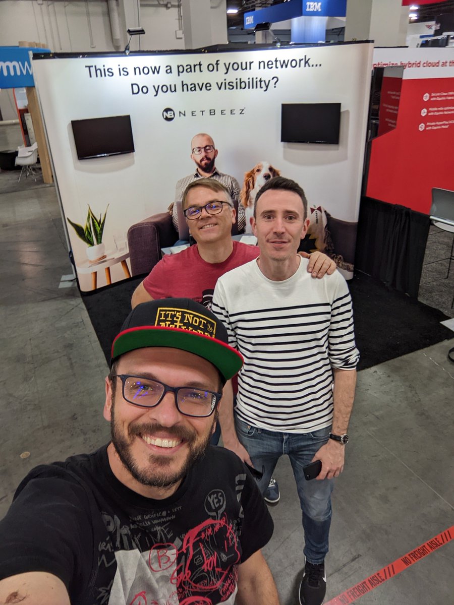 NetBeez's tweet photo. Come visit booth 1026 at #CLUS22! All 3 NetBeez cofounders are here and ready to demo (and 2 of them are excited about it! π @Stefanogridelli) #ciscolive https://t.co/SYyGCeZNg5