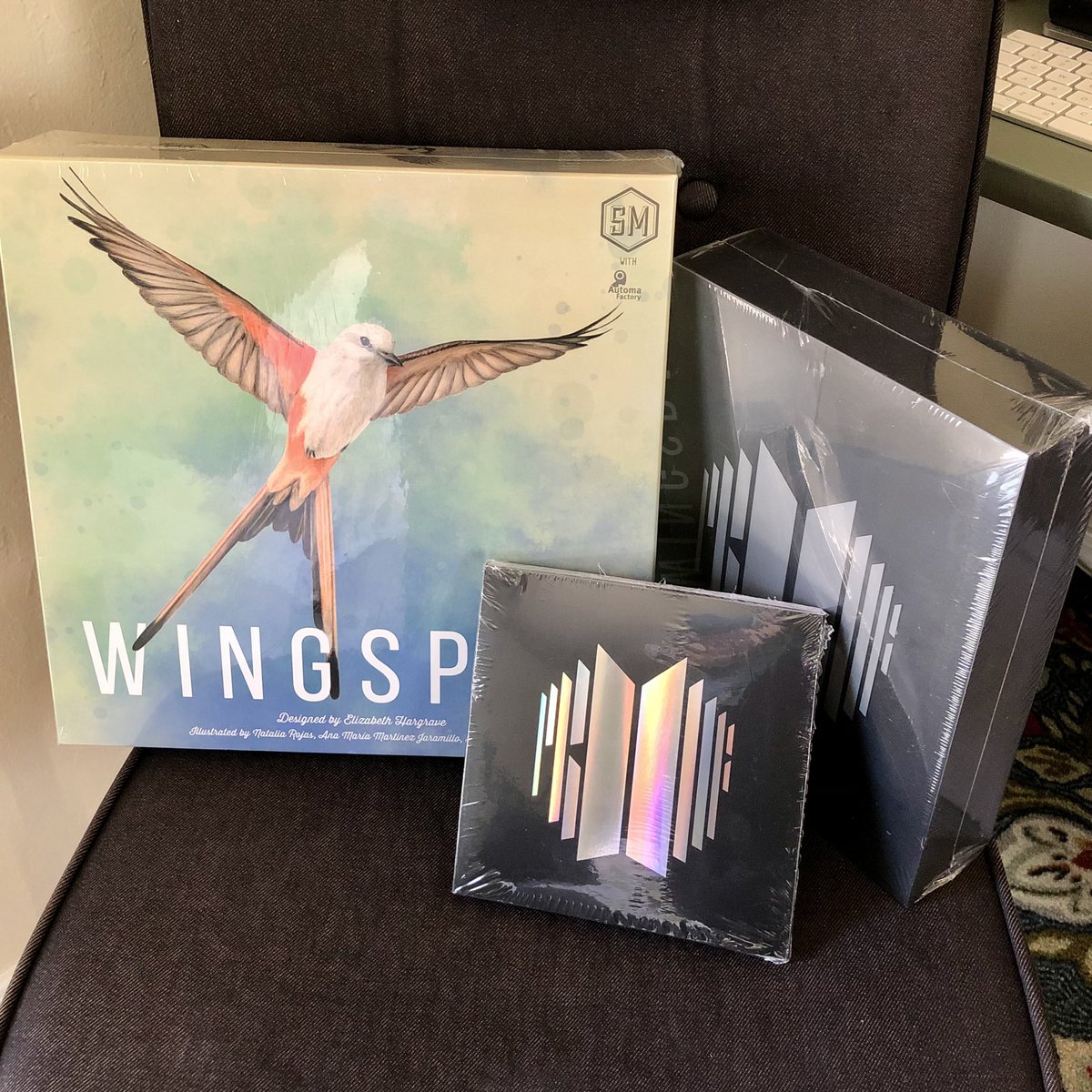 shoemucker's tweet photo. My Target loot. I basically got the #BTS_ProoF compact edition for free! 💜 I’m excited to open it but I have this weird thing that I first need to get into a particular headspace to enjoy the unboxing 😆 https://t.co/MdfSNNCbrB