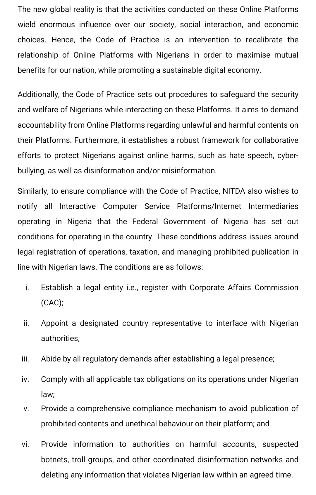 NITDA rolls out code of practice for social media operators