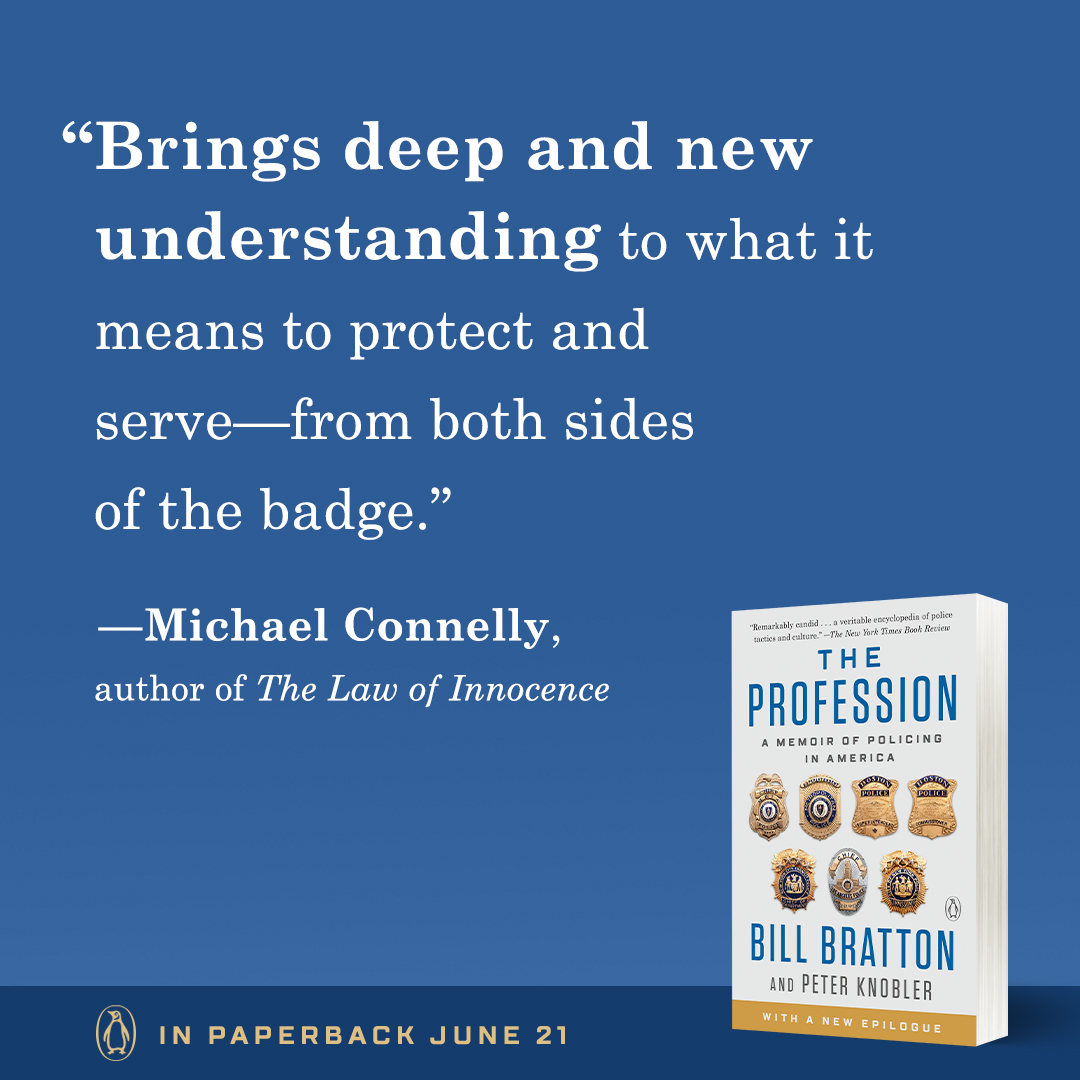 The Profession, by <a href="/CommissBratton/">Bill Bratton</a> and written with <a href="/peterknobler/">Peter Knobler</a>, is coming to paperback just next week. When it comes to service, <a href="/Connellybooks/">Michael Connelly</a> says it "brings deep and new understanding." ow.ly/JObj50JtWru