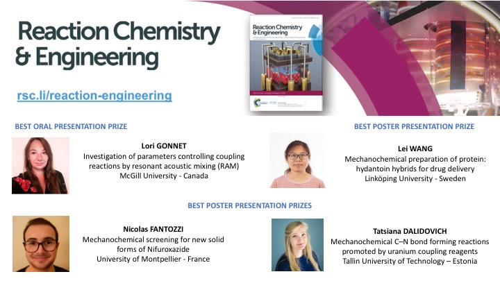Evelina Colacino (@colacinoevelina) on Twitter photo Many thanks to <a href="/RSC_ReactionEng/">Reaction Chemistry & Engineering</a> for the prizes awarded at <a href="/GonnetLori/">Lori Gonnet</a>, @FantozziNicola2, Tatsiana Dalidovich and Lei Wang at INCOME2022, co-organised by <a href="/COSTprogramme/">COST</a> Action CA18112 <a href="/MechSustInd/">MechSustInd</a> and endorsed by <a href="/EuChemS/">EuChemS</a>. Many thanks to <a href="/RSC_ReactionEng/">Reaction Chemistry & Engineering</a> for the prizes awarded at <a href="/GonnetLori/">Lori Gonnet</a>, @FantozziNicola2, Tatsiana Dalidovich and Lei Wang at INCOME2022, co-organised by <a href="/COSTprogramme/">COST</a> Action CA18112 <a href="/MechSustInd/">MechSustInd</a> and endorsed by <a href="/EuChemS/">EuChemS</a>.