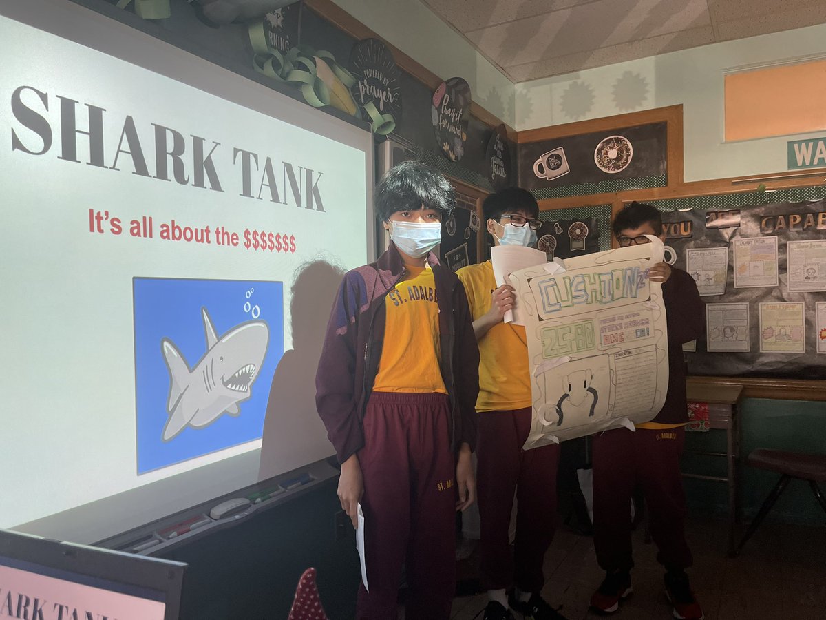 SacaMrs's tweet photo. #saca #sharktank my 7th grade are presenting their shark tank ideas! Who will we back? https://t.co/H0KUMfR50g