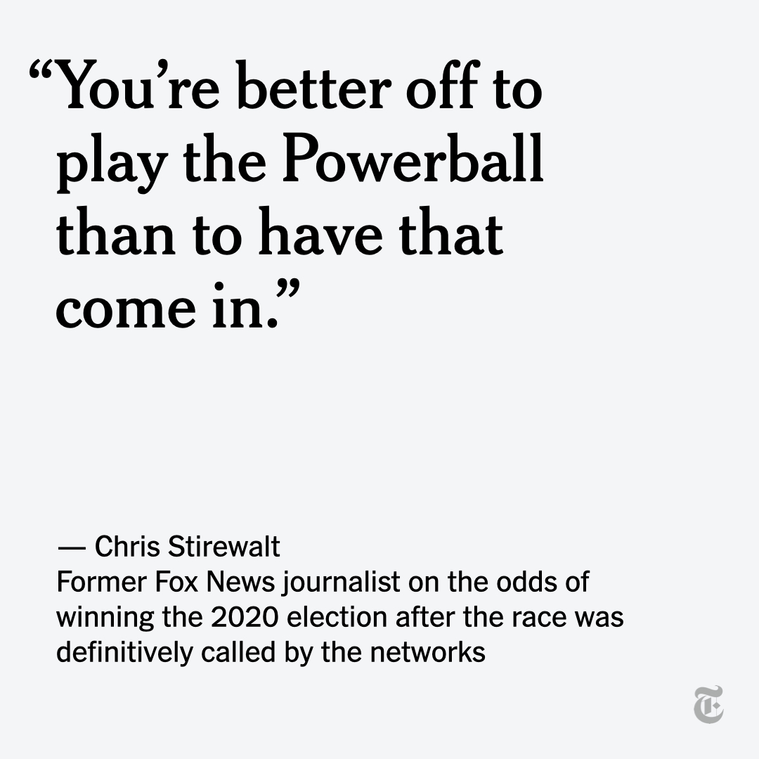 The House Jan. 6 committee hearing included testimony from Chris Stirewalt, the former political editor of Fox News, who described in detail his data-driven analysis that concluded on election night that President Trump had lost. nyti.ms/3aX20ag